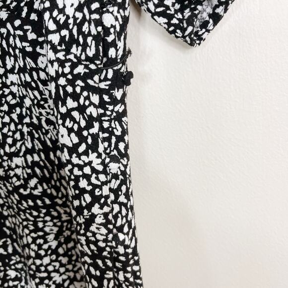 Free People Sz 4 Black Looking For Love Midi Dress in Animal Print Short Sleeve - Picture 5 of 15